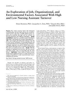 An Exploration of Job, Organizational, and Environmental Factors