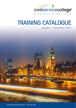 training catalogue - Civil Service College