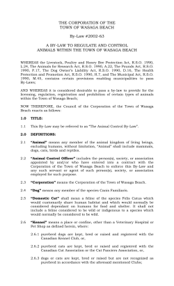 Animal Control - Town of Wasaga Beach