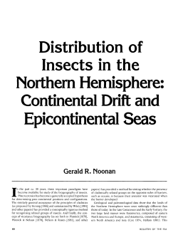 Distribution of Insects in the Northern Hemisphere: Continental Drift