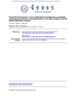 SAGA (Spt/Ada) complex. the nucleosomal histones