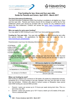 Early Years Funding Parent and Carer Guide