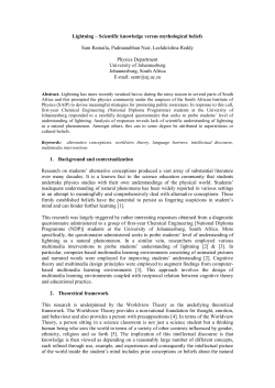 Lightning &ndash; Scientific knowledge versus mythological beliefs Sam