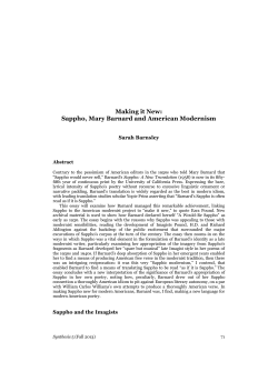 Making it New: Sappho, Mary Barnard and American