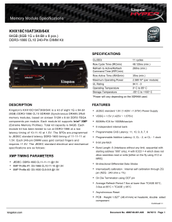 Memory Module Specifications KHX18C10AT3K8/64X