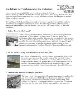 Guidelines for Teaching about the Holocaust