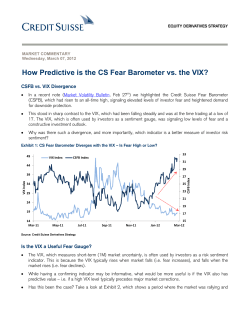 How Predictive is the CS Fear Barometer vs. the VIX?