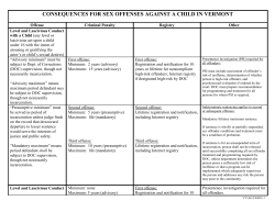 consequences for sex offenses against a child in vermont