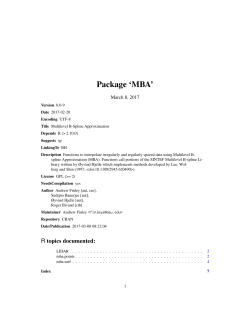 Package `MBA`