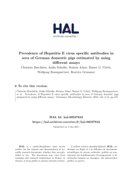 Prevalence of Hepatitis E virus specific antibodies in sera of German