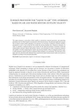 a design procedure for &ldquo;liquid to air &rdquo; type atomisers based on air