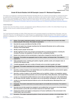 Grade 05 Social Studies Unit 08 Exemplar Lesson 01