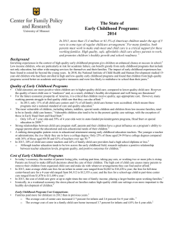 The State of Early Childhood Programs: 2014