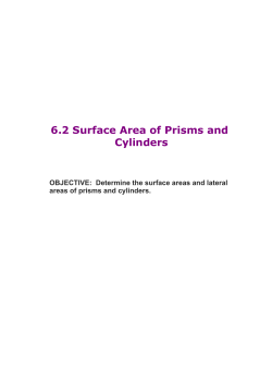 6.2 Surface Area of Prisms and Cylinders