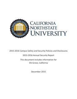 Annual Security Report - California Northstate University
