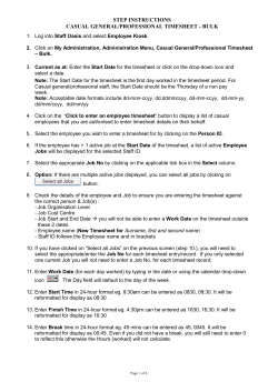 step instructions casual general/professional timesheet