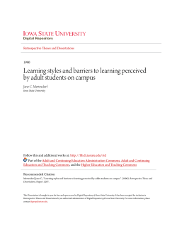 Learning styles and barriers to learning perceived by adult students