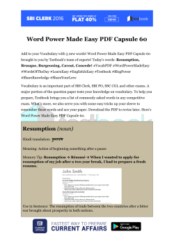 Word Power Made Easy PDF Capsule 60
