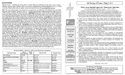 4th Sunday of Easter ~ May 7, 2017