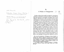 A Preface to Transgression