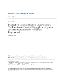 The Evolution of Criminal Copyright Infringement and the