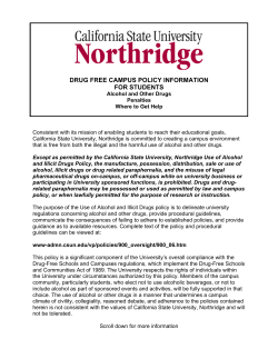 drug free campus policy information for students