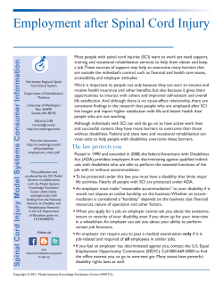 Employment after Spinal Cord Injury