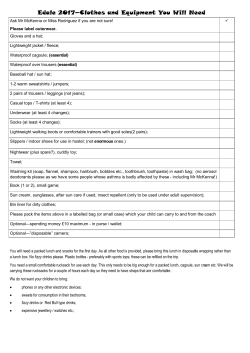 Edale 2017&mdash;Clothes and Equipment You Will Need
