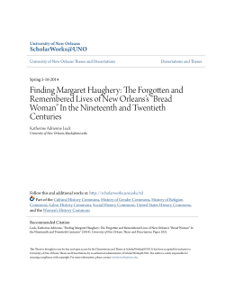 Finding Margaret Haughery - ScholarWorks@UNO