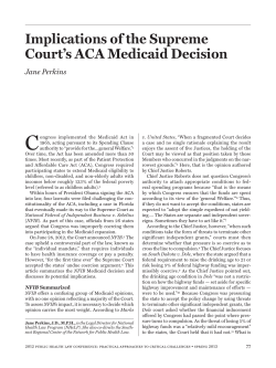 Implications of the Supreme Court`s ACA Medicaid Decision