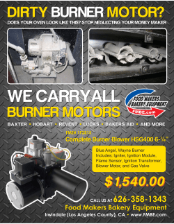 Burner Motors - Food Makers Bakery Equipment