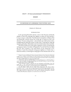 In Defense of Lowering the Voting Age (Draft)