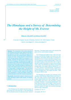The Himalayas and a Survey of Determining the Height of Mt. Everest