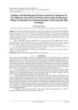 Isolation And Identification Of Some Chemical Constituents In Two