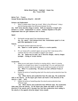 Motion Mixed Review &ndash; Combined &ndash; Answer Key Mrs. Travers PSII