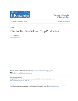 Effect of Fertilizer Salts on Crop Production