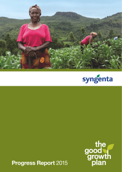 The Good Growth Plan Progress Report 2015