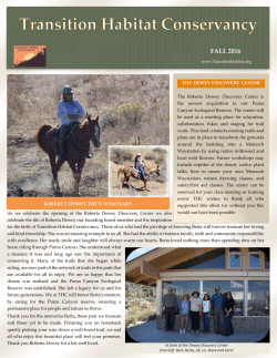 Most recent Newsletter - Transition Habitat Conservancy