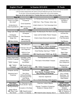 Syllabus Eng I Pre-AP 1st Qtr 2015-2016
