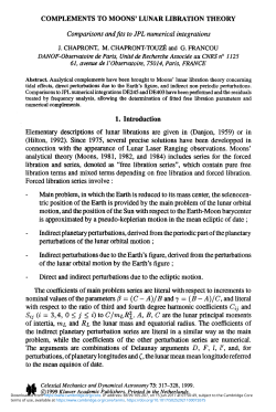 COMPLEMENTS TO MOONS` LUNAR LIBRATION THEORY