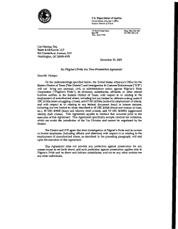 Re: Pilgrim`s Pride, Inc. Non