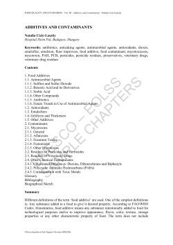 Additives and Contaminants