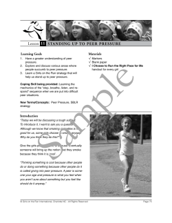 STANDING UP TO PEER PRESSURE Lesson 11