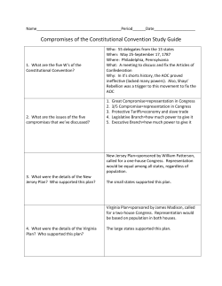 Compromises of the Constitutional Convention Study