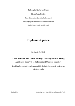 Diplomov&aacute; pr&aacute;ce - Univerzita Karlova