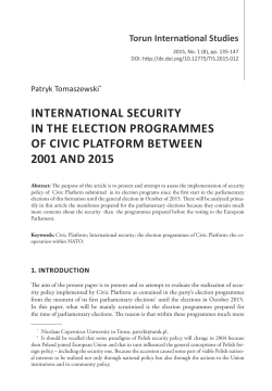 International security in the election programmes of Civic Platform