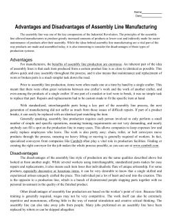 Advantages and Disadvantages of Assembly Line Manufacturing
