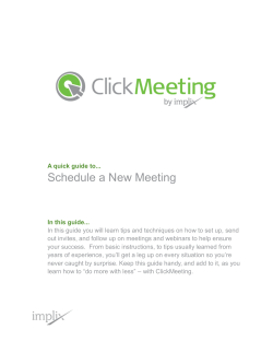 Schedule a New Meeting