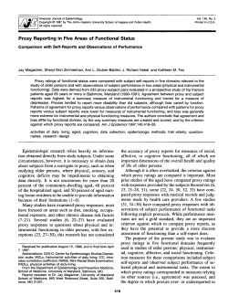 Proxy Reporting in Five Areas of Functional Status