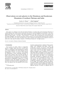 Observations on rock glaciers in the Himalayas